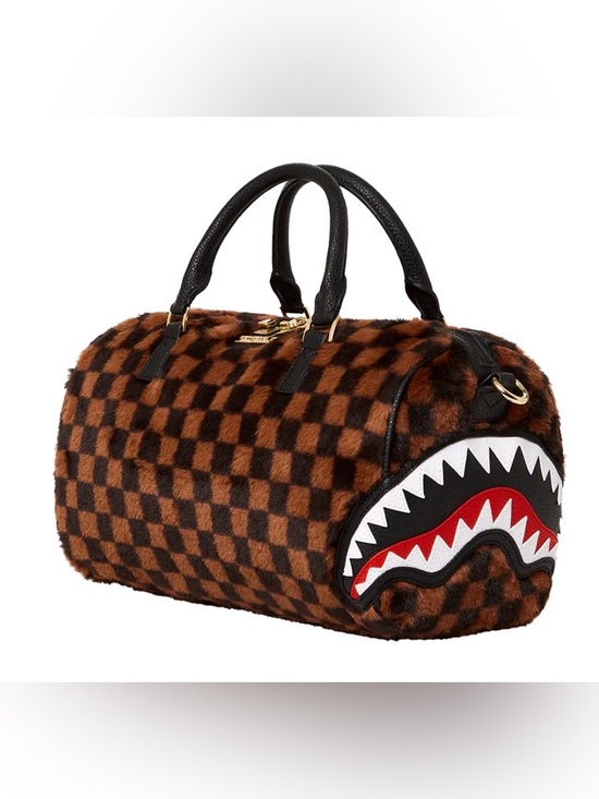 Sprayground Handbags - Rare Sprayground Women's Bauletto Fur Sharks In Paris Mini Duffle Bag NWT